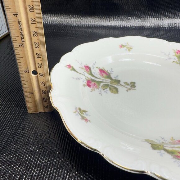 Rosenthal POMPADOUR Moss Rose Ivory Porcelain Deep Dish Bowl Self Germany Set 4 - Picture 5 of 16
